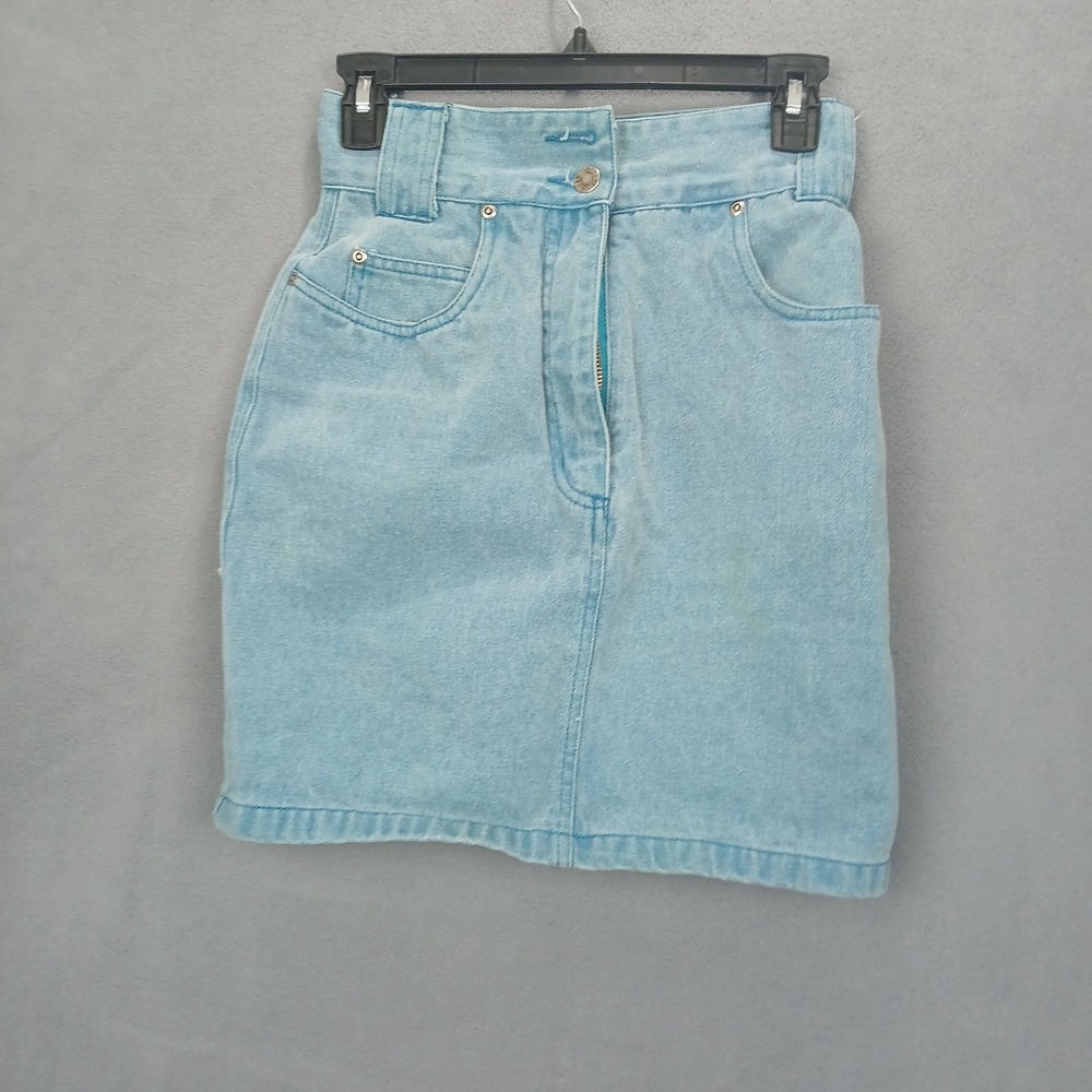 Anchor Blue Pencil Skirt Women 5 Turquoise Denim Cotton High Waisted Classic Fit
